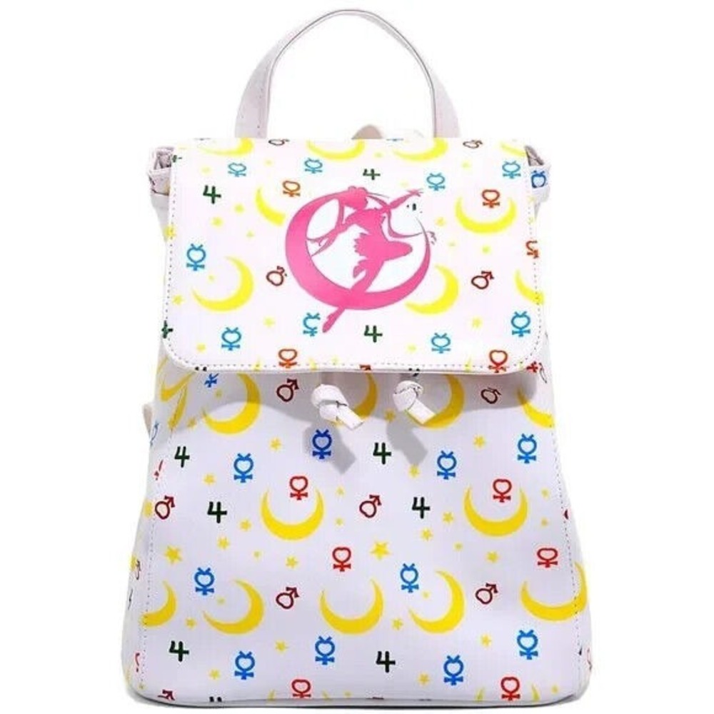 Sailor Moon Icons Crescent Moons Stars Guardians Anime‎ Drawstring Mini Backpack